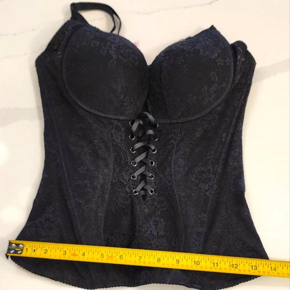 NWT Black Pushup Corset - "Boning" Supports Front & Back for Smooth Profile - Picture 4 of 16